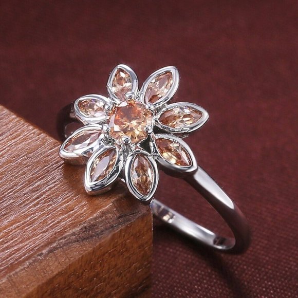 Pretty Flower 925 Silver  Ring - Picture 7 of 8